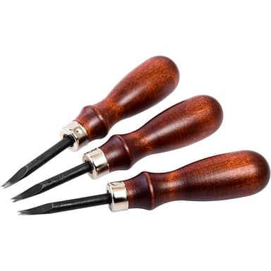 WUTA Edge Skiving Beveler Tools for Leather Craft 3pcs High Carbon Steel Edge Skiving Leather Craft Keen Edge Cutting Tool for DIY Beveling (0.8 mm,1 mm,1.2 mm)