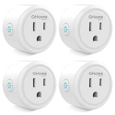GHome Smart Plug Mini, WiFi Smart Outlet Plug Works with Alexa and Google Home, Timer Outlet with APP Control, 2.4GHz Network Only, No Hub Required, ETL FCC Listed (4 Pack), White