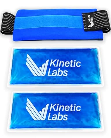 Reusable Ice Pack Wrap by Kinetic Labs - Gel Ice Pack Wrap - Ice Packs for Injuries Reusable (Large with Extra Gel Pack)