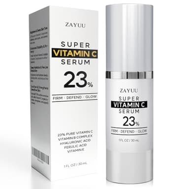 Super Korean Vitamin C Face Serum 23%: Brightening Hydrating Formula with Hyaluronic Acid, Vitamin E & Ferulic Acid — Anti-Aging Serum for Wrinkles, Dark Spots & Mature Skin – Korean Skincare