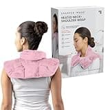 Sharper Image Heated Neck & Shoulder Wrap - Microwavable Warm & Cooling Plush Pad, Scented Aromatherapy (100% Natural Lavender & Herb Spa Blend), Pain Tension Headache Relief Therapy, Gift for Women