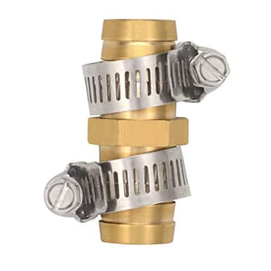 5 Pack Brass Pipe Tubes of Metal 3/4 Inch Garden Water Hose Repair Mender Connector with Stainless Clamp