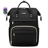 LOVEVOOK Laptop Backpack,15.6 Inch Professional Womens Purse Computer Bag Nurse Teacher Backpack,Waterproof College Work Bags Carry on Travel Back Pack with USB Port,Black
