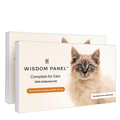 Wisdom Panel Complete: Comprehensive Cat DNA Test kit for 45 Health Genetic Health Conditions, 70+ Breeds and populations, 25+ Traits, Blood Type - Pack of 2