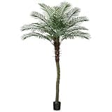 Ferrgoal 7Ft Artificial Sago Palm Tree Tall Fake Palm Plant with 12 Pcs Adjustable Leaves Tropical Decor Plastic Faux Tree in Pot Realistic Fake Plants for Home Indoor Office Patio Porch