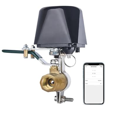 Smart Water Valve: WiFi Gas Shut Off Valve Controller, Water Valve Shutoff Timer, App Remote Control, Compatible with Amazon Alexa Google Home, for Kitchen Garden Farm