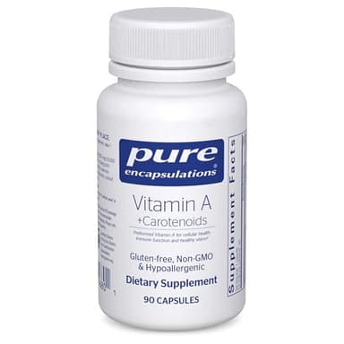 Pure Encapsulations Vitamin A + Carotenoids (Lutein, Zeaxanthin, and Astaxanthin) | Hypoallergenic Dietary Supplement | 90 Capsules