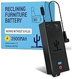 The Blue Cactus Universal Battery Pack for Reclining Furniture with LCD Display – 2500mAh Rechargeable Recliner Battery – Compatible with 2-Pin Motion Furniture - Couch, Sofa, Recliner Chair Accessory