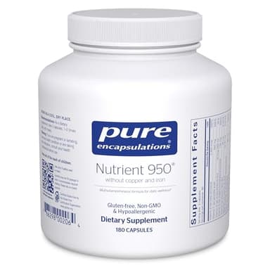 Pure Encapsulations Nutrient 950 Without Copper & Iron | Hypoallergenic Multi-Vitamin/Mineral Formula for Optimal Health | 180 Capsules