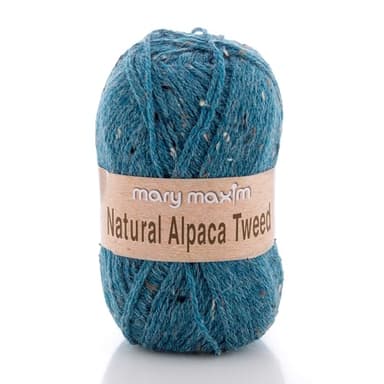 Mary Maxim Alpaca Yarn, Soft, Warm Tweed Yarn for Crocheting and Knitting, Medium Worsted Weight 4, Ideal for Scarves, Sweaters Afghans and Blankets, 262 Yards, Cool Stream - 1 Skein