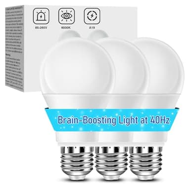 Free2Glow 40Hz Therapy Light Bulb – Improve Focus, Memory & Mood for Seniors – Easy to Use | 85–265V Wide Voltage | E26 Base| 6000K Daylight | No Headache | Easy Daily Use