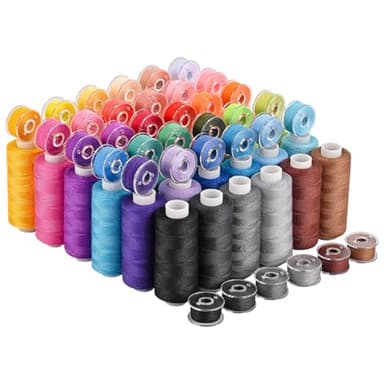 72 pcs Sewing Thread Kit, 36 Colors 400yd Polyester Thread with Matched 36 Colors Bobbins, Thread for Sewing for Hand & Sewing Machine, Emergency and Travel, DIY and Home.
