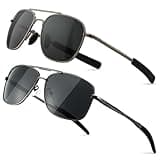 SUNGAIT Military Style Polarized Pilot Aviator Sunglasses and Square Aviator Sunglasses for Men UV400 Protection SGT285QH-925QH