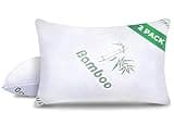 Memory Foam Pillows Queen Size Set of 2 - Cooling Bed Pillows for Sleeping - Back, Stomach, Side Sleeper Firm, Comfy Cool Shredded - 2 Pack, Rayon Derived from Bamboo