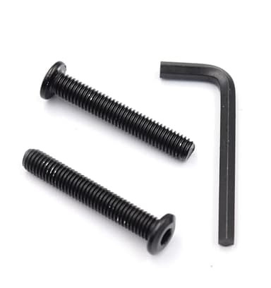 binifiMux M8 Bolts, M8 x 16mm Black Flat Head Allen Bolts Rivet Screws for Furniture Connecting, Pack of 10