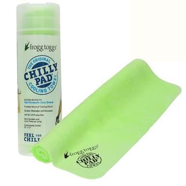 FROGG TOGGS Chilly Pad, Instant Cooling Towel, long lasting, reusable, Sports and Outdoors Neck Towel 33x13, Hivis Lime Green