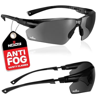 NoCry Anti-Fog Safety Sunglasses for Men with Scratch Resistant Lenses — Tinted Safety Glasses for Construction with 100% UV Protection — ANSI Z87.1 Work Sunglasses with Adjustable Temples & Nose Pad