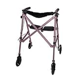 Stander Wonder Rollator, Lightweight Folding Space Saver Mobility Rolling Walker for Seniors and Adults, 6-inch Wheels, Locking Brakes, and Padded Seat with Backrest, Regal Rose