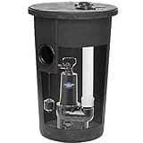 Superior Pump 93020 1/2 HP 2" Cast Iron Sewage Pump System with Vertical Float Switch , Black
