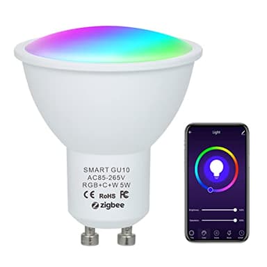 Irfora 5W ZigBee Smart Bulb Dual Mode White & RGB 16 Million Colors GU10 Smart Lamp APP Remote Control Voice Control Timing Function Multid LED Intelligent Bulb AC85-265V