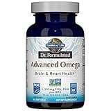 Garden of Life Dr. Formulated Advanced Omega Fish Oil - Lemon, 1,290mg EPA, DHA + DPA in Triglyceride Form, Single Source Omega 3 Supplement for Ultimate Brain & Heart Health, Non-GMO, 60 Softgels