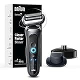 Braun Electric Shaver for Men, Series 7 7127cs, Wet & Dry Shave, Turbo & Gentle Shaving Modes, Waterproof Foil Shaver, Engineered in Germany, with Beard Trimmer, Charging Stand, Space Grey