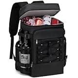 Cooler Backpack - 40 Cans Insulated Backpack Cooler for Men & Women, 2 Leak Proof Compartments Cooler Bag for Picnic, Lunch, Camping and Beach - Black - MIYCOO