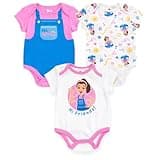 Ms. Rachel Infant Baby Girls 3 Pack Cosplay Bodysuits Pink/White 18 Months