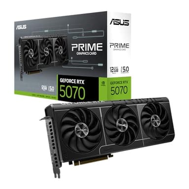 ASUS SFF-Ready Prime NVIDIA GeForce RTX 5070 Graphics Card (PCIe 5.0, 12GB GDDR7, HDMI/DP 2.1, 2.5-Slot, Axial-tech Fans, Dual BIOS), 3 Year Warranty