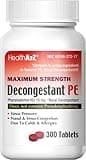 HealthA2Z® Decongestant PE | Phenylephrine HCl 10 mg | Maximum Strength | Nasal & Sinus Congestion Relief Due to Cold & Allergies (300 Count (Pack of 1))