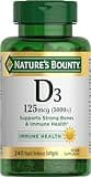 Nature's Bounty Vitamin D3, Immune Support, 125 mcg (5000iu), Rapid Release Softgels, 240 Ct (package may differ)