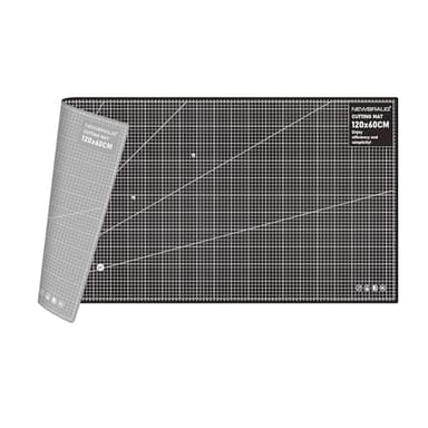 NEWBRAUG 24'' × 48'' Large Self Healing Cutting Double Sided 5-Ply Mat, Big Cutting Board for Rotary Cutting, Quilting, Sewing, Craft, Fabric & Scrapbooking(Gray/Black)