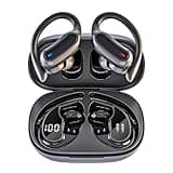 TRAUSI Wireless Earbuds, Bluetooth 5.4 Headphones, True Wireless Stereo Earphones with IPX7 Waterproof, Noise Cancelling Mic, Fast Charging and Comfort Fit Ear Buds for Sports/Workouts - Black