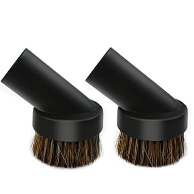 2 Pcs Black Round Dust Brush 25mm Horse Hair for 1.2-1.22in Hose Vacuum Cleaners Accessories
