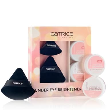Catrice | Holiday Gift Set Under Eye Brightener & Setting Powder in 010 Light Rose + Magic Perfector Powder Puff Duo | Bright, Smooth & Long-Wear Finish