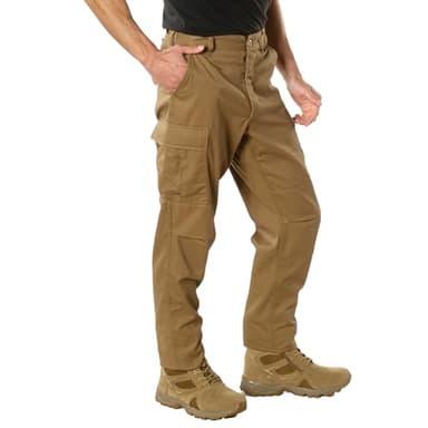 Rothco Relaxed Fit Zipper Fly Tactical BDU Pants – Cargo Hiking EDC Work Uniform, Coyote Brown, 2XL