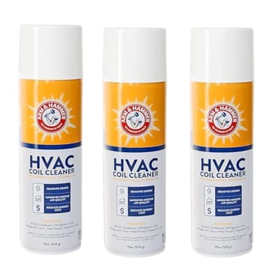Arm & Hammer Biodegradable HVAC and Air Conditioner Coil Cleaner Foam Aerosol Spray, No Rinse, 19 fl. oz, AHCC-19 by Diversitech (3 Pack)
