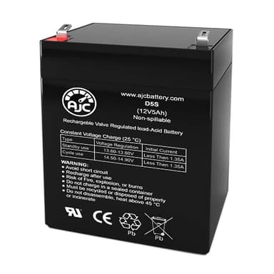 AJC Battery Compatible with Razor PowerRider 360 Electric Tricycle 12V 5Ah Electric Scooter Battery