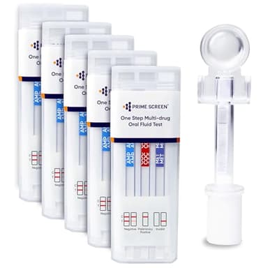 Prime Screen [5 Pack] 5 Panel Oral Saliva Test Kit (AMP, COC, MET, OPI, THC) - ODOA-256