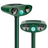 Solar Animal Repellent Ultrasonic, 2 Pack Cat Repellent Outdoor Deer Repellent Devices with Motion Sensor Animal Repeller to Repel Cat Deer Squirrel Rabbit Dog Skunk for Yard Lawn Garden Outdoor