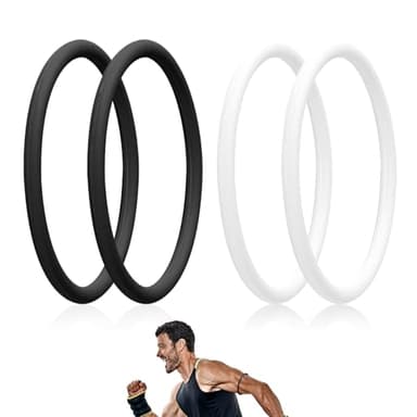 Lyreh 4 Pcs Patellar Tendon Support Strap, Silicone Knee Band Flexible Patella Knee Straps Sport Brace for Running Basketball Men Women Fixed Knees Stabilization (Black and White)