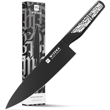 WIZEKA Chef Knife: 8 Inch: Extreme Sharp Kitchen Knife: Full Tang High Carbon Stainless Steel: Chef's knife with Ergonomic Handle with Unique Patterns,Gothic Series