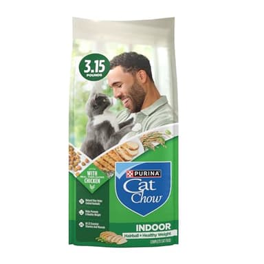 Purina Cat Chow Indoor Healthy Weight and Hairball Dry Cat Food With Chicken - (Pack of 4) 3.15 lb. Bags