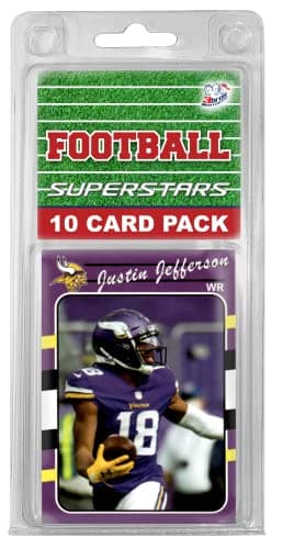 Minnesota Vikings- (10) Card Pack NFL Football Different Viking Superstars Starter Kit! Comes in Souvenir Case! Great Mix of Modern & Vintage Players for the Super Vikings Fan! By 3bros
