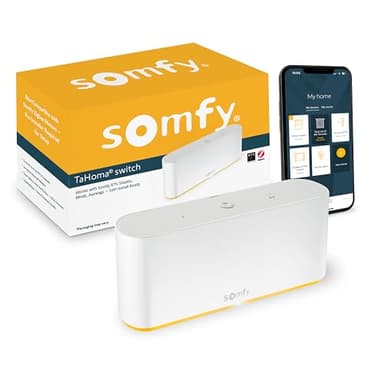 Somfy TaHoma Switch Hub for RTS Motors – App & Voice Control – Scenes & Schedules – Includes Ethernet Adapter – Compatible with Somfy Motorized Shades, Blinds, Curtains, Awnings #1871038