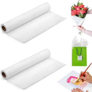 EcoBrisa 2Roll Wet Strength Tissue Paper 14.9"W x 511"L Gift Wrap Tissue Paper White Handmade Art Craft Supplies Weddings Birthday DIY Project Festival Wrapping Decor Etc Resistant to Tearing When Wet