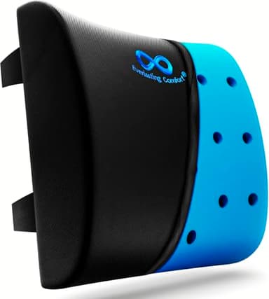 Everlasting Comfort Lumbar Support Pillow for Office Chair - Memory Foam Back Cushion for Car Seat - Promotes Better Posture, Back Pain Relief - Ideal Gaming and Desk Chairs Work and Home Essentials