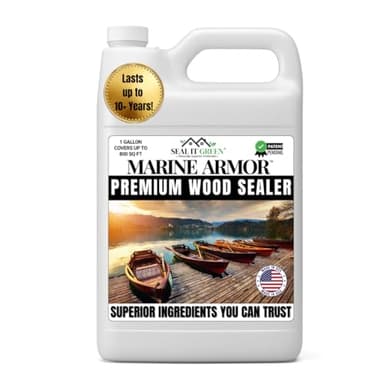 Seal It Green Xtreme Marine Wood Sealer | Plant-Based Non-Toxic Outdoor Wood Protection for Decks, Docks, and wood fence | Durable water sealer for wood for Long-Lasting Performance, Clear