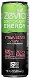 Zevia Zero Calorie Energy Drink, Strawberry Kiwi, 120mg Caffeine, Zero Sugar, Non-GMO, 12 Fl Oz (Pack of 12)