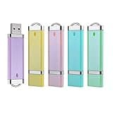Aiibe 2GB 2G USB Flash Drive 5 Pack USB 2.0 Memory Stick Thumb Drives 2GB (5 Mixed Colors: Blue Green Yellow Pink Purple)